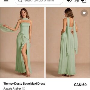 Azazie Atelier Dusty Sage Maxi Dress